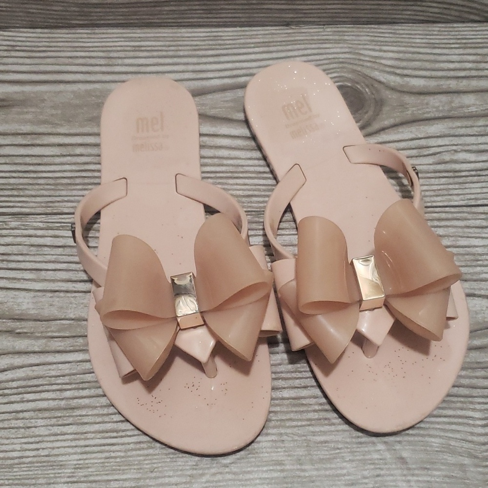 Melissa  dusty rose girls sandals with bow size 1